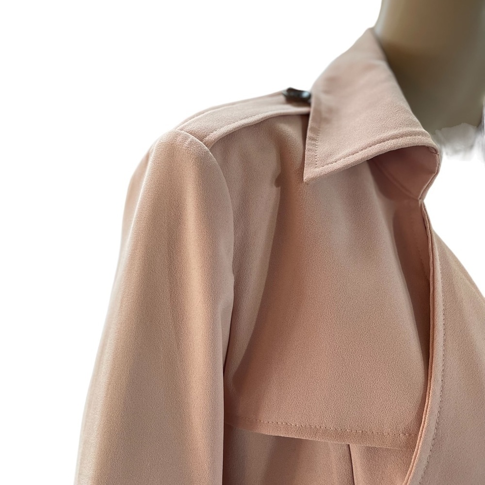 Blue Angel peach belted trench dress/coat - Picture 5 of 15